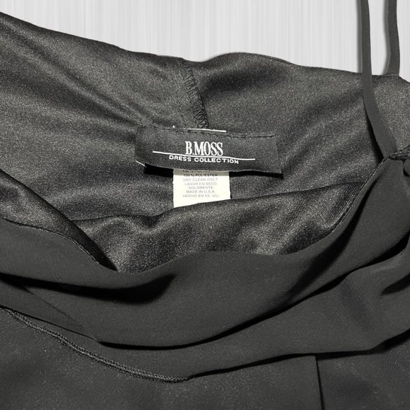 Black Gauzy Y2K High-Low Asymmetrical Fairy Dress B. Moss Sleeveless Breezy - Picture 3 of 4